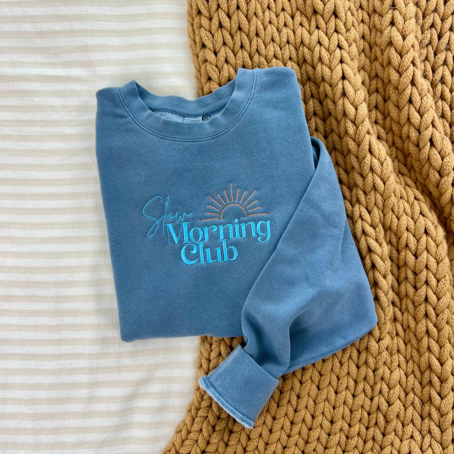 Slow Morning Club - Embroidered Crewneck